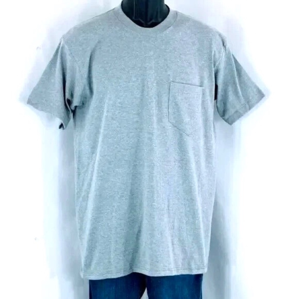 Vintage Single Stitch Blank Pocket Tee Deadstock 80s Fieldmaster USA Made Size L